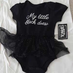 Little Black Dress Baby Onesie with Tulle Skirt 12M.  NWT
